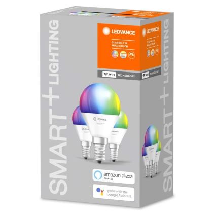 ΣΕΤ 3x LED RGBW Επιτραπέζια λάμπα με dimmer SMART+ E14/5W/230V 2700K-6500K Wi-Fi - Ledvance