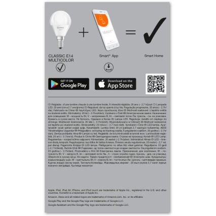 ΣΕΤ 3x LED RGBW Επιτραπέζια λάμπα με dimmer SMART+ E14/5W/230V 2700K-6500K Wi-Fi - Ledvance