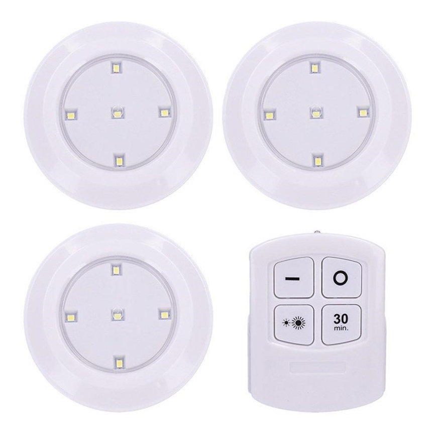 ΣΕΤ 3x LED Φως dimmer με τηλεχειριστήριο LED/3xAAA