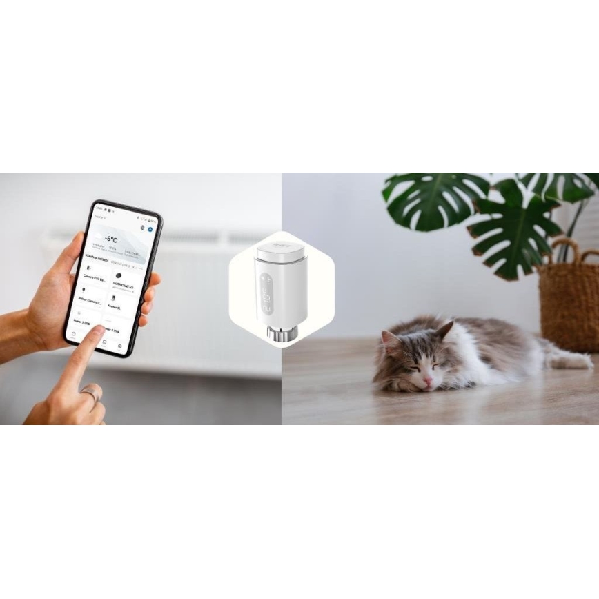 ΣΕΤ 3x Smart θερμοστατικές κεφαλές με οθόνη LED 2xAA/3V Zigbee