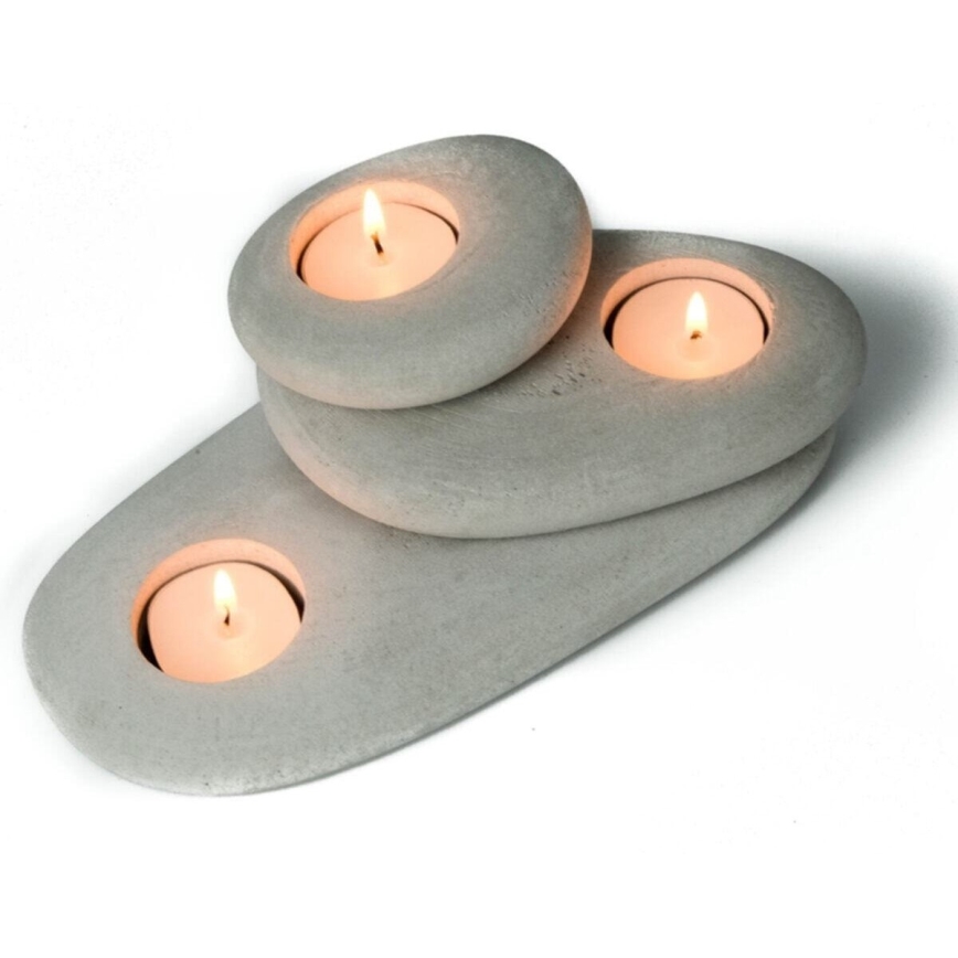 ΣΕΤ 3x Βάσεις για κεριά 21,5cm/15cm/9cm από τσιμέντο