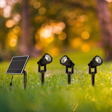 ΣΕΤ 3x Ηλιακό φωτιστικό LED εξωτερικού χώρου 3xLED/1,2W/3,7V IP65 3000K