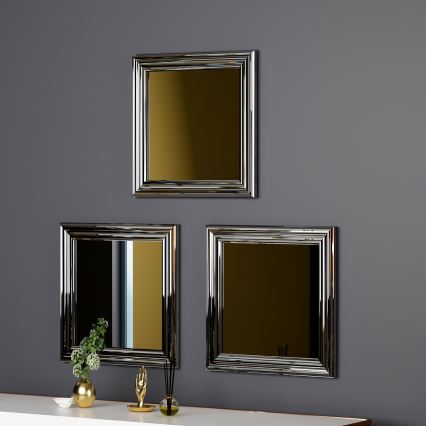 ΣΕΤ 3x Καθρέφτης τοίχου OTTO 40x40 cm ασημί