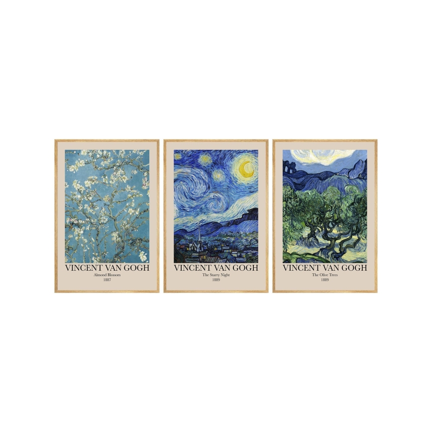 ΣΕΤ 3x Κορνίζα τοίχου 50x70 cm Vincent van Gogh