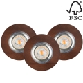 ΣΕΤ 3x Κρεμαστό φωτιστικό οροφής LED VITAR 1xGU10/5W/230V οξιά – FSC πιστοποιημένο