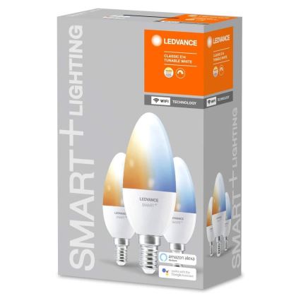 ΣΕΤ 3x Λάμπα Dimmer LED SMART+ E14/5W/230V 2700K-6500K Wi-Fi - Ledvance