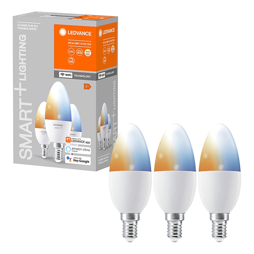 ΣΕΤ 3x Λάμπα Dimmer LED SMART+ E14/5W/230V 2700K-6500K Wi-Fi - Ledvance