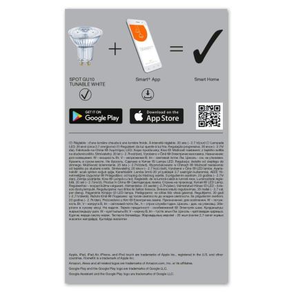 ΣΕΤ 3x Λάμπα Dimmer LED SMART+ GU10/5W/230V 2700K-6500K Wi-Fi - Ledvance
