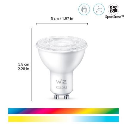 ΣΕΤ 3x Λάμπα LED RGBW Dimmable GU10/4,7W/230V 2200-6500K CRI 90 Wi-Fi - WiZ