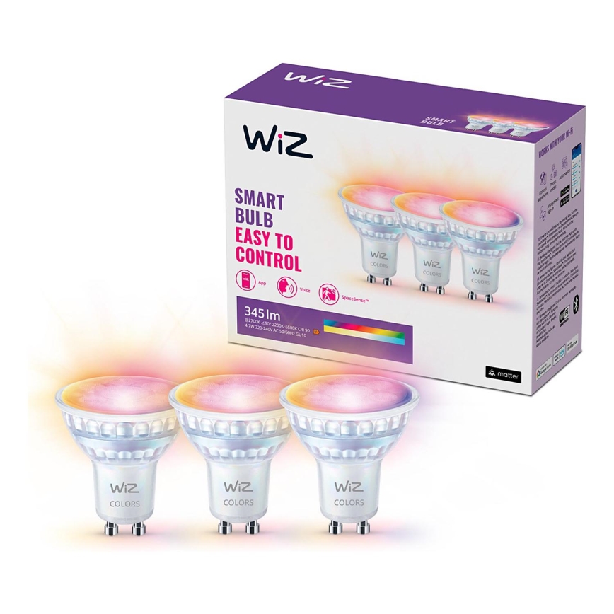 ΣΕΤ 3x Λάμπα LED RGBW Dimmable PAR16 GU10/4,7W/230V 2200-6500K Wi-Fi - WiZ