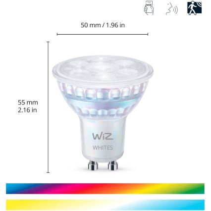 ΣΕΤ 3x Λάμπα LED RGBW Dimmable PAR16 GU10/4,7W/230V 2200-6500K Wi-Fi - WiZ