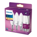 ΣΕΤ 3x Λάμπες LED Philips B35 E14/4W/230V 2700K