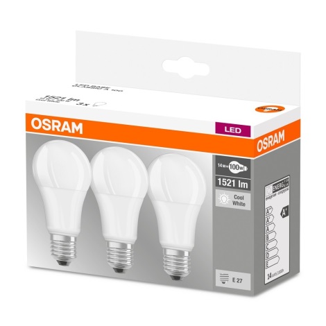 ΣΕΤ 3x Λαμπτήρας LED A60 E27/13W/230V 4000K - Osram
