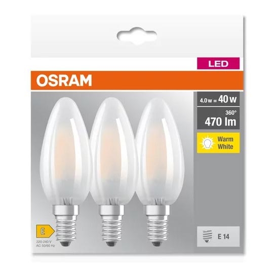 ΣΕΤ 3x Λαμπτήρας LED B40 E14/4W/230V 2700K - Osram