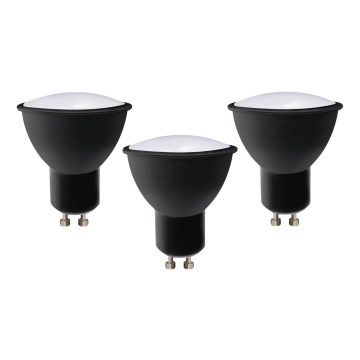 ΣΕΤ 3x Λαμπτήρας LED ECOLINE GU10/6W/230V 4000K μαύρο - Brilagi