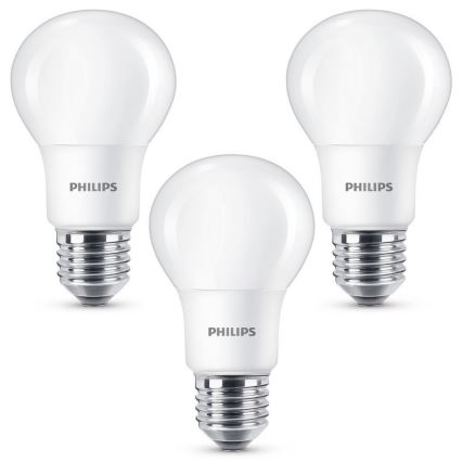 ΣΕΤ 3x Λαμπτήρας LED Philips E27/8W/230V 2700K