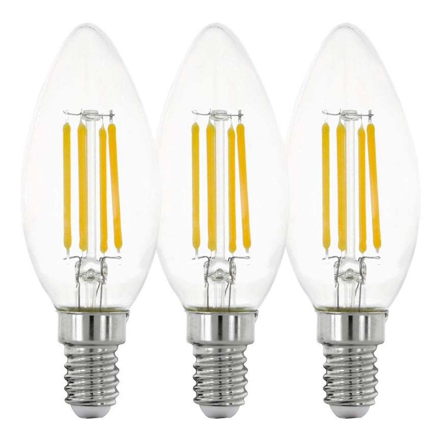 ΣΕΤ 3x Λαμπτήρας LED VINTAGE C35 E14/4W/230V 2700K - Eglo 12811