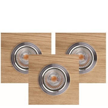 ΣΕΤ 3x Χωνευτό Φωτιστικό LED VITAR 1xGU10/5W/230V CRI 90 δρυς