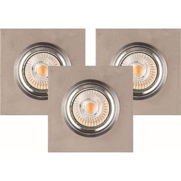 ΣΕΤ 3x Χωνευτό Φωτιστικό LED VITAR 1xGU10/5W/230V CRI 90 τσιμέντο – FSC πιστοποιημένο