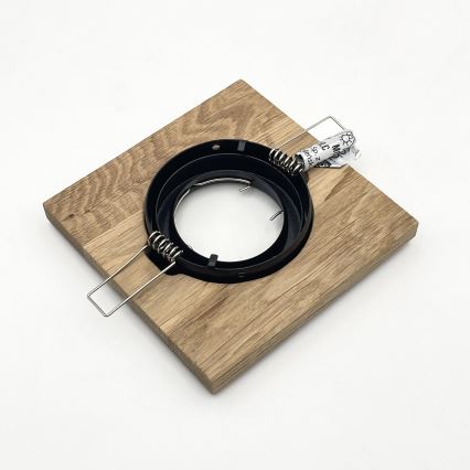 ΣΕΤ 3x Χωνευτό φωτιστικό TOBBY 1xG9/20W/230V 11,5x11,5 cm δρυς/μαύρο