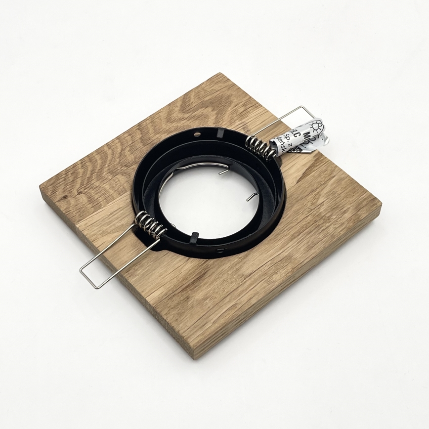 ΣΕΤ 3x Χωνευτό φωτιστικό TOBBY 1xG9/20W/230V 11,5x11,5 cm δρυς/μαύρο