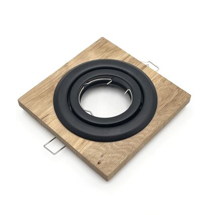 ΣΕΤ 3x Χωνευτό φωτιστικό TOBBY 1xG9/20W/230V 11,5x11,5 cm δρυς/μαύρο