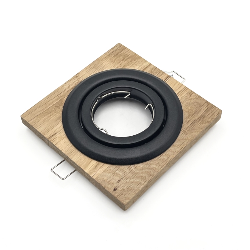 ΣΕΤ 3x Χωνευτό φωτιστικό TOBBY 1xG9/20W/230V 11,5x11,5 cm δρυς/μαύρο