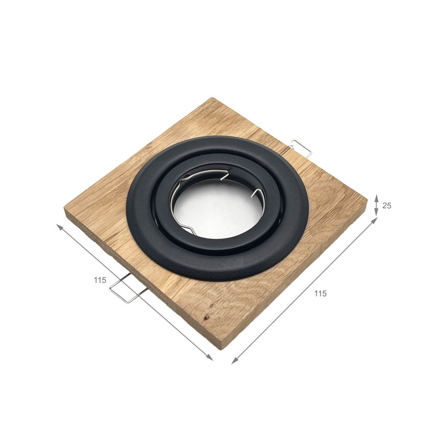 ΣΕΤ 3x Χωνευτό φωτιστικό TOBBY 1xG9/20W/230V 11,5x11,5 cm δρυς/μαύρο