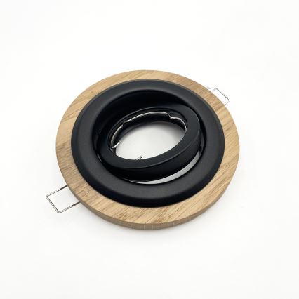 ΣΕΤ 3x Χωνευτό φωτιστικό TOBBY 1xG9/20W/230V διάμετρος 11,5 cm δρυς/μαύρο