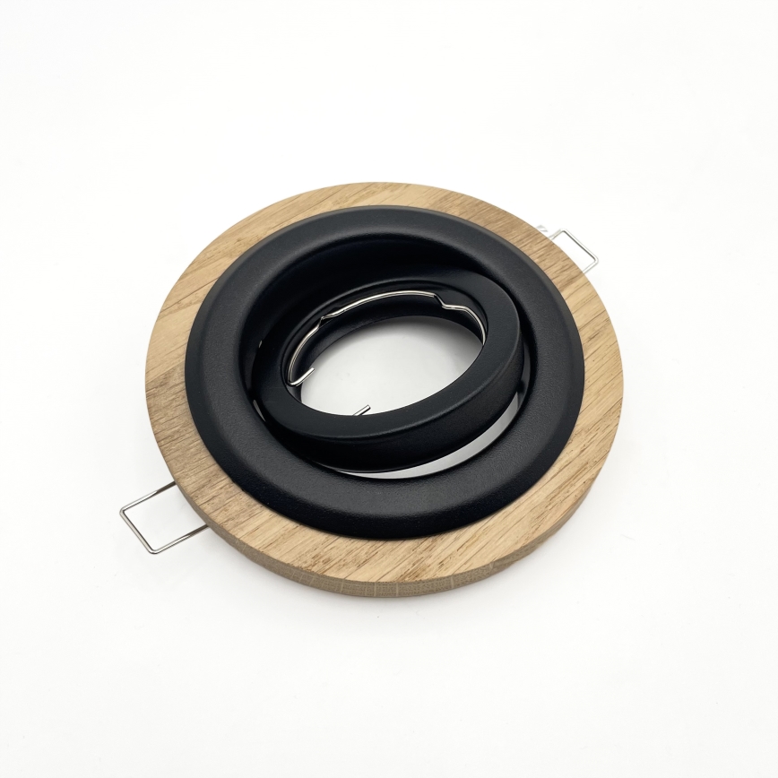 ΣΕΤ 3x Χωνευτό φωτιστικό TOBBY 1xG9/20W/230V διάμετρος 11,5 cm δρυς/μαύρο