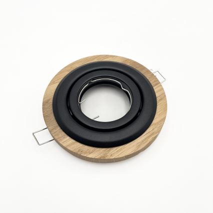 ΣΕΤ 3x Χωνευτό φωτιστικό TOBBY 1xG9/20W/230V διάμετρος 11,5 cm δρυς/μαύρο