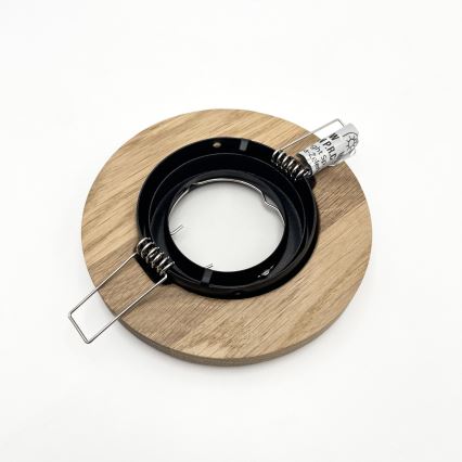 ΣΕΤ 3x Χωνευτό φωτιστικό TOBBY 1xG9/20W/230V διάμετρος 11,5 cm δρυς/μαύρο