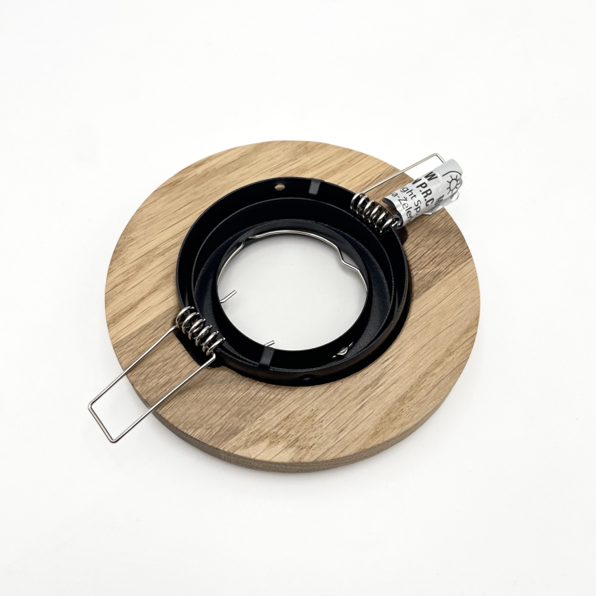 ΣΕΤ 3x Χωνευτό φωτιστικό TOBBY 1xG9/20W/230V διάμετρος 11,5 cm δρυς/μαύρο