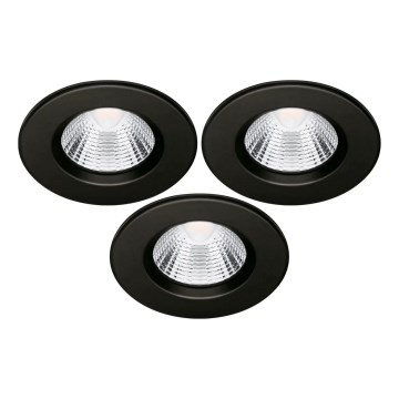 ΣΕΤ 3x Χωνευτό Φωτιστικό μπάνιου LED LED/5,5W/230V 2700K IP65 μαύρο