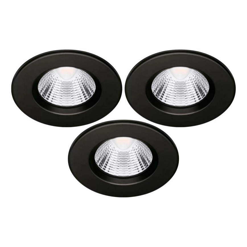 ΣΕΤ 3x Χωνευτό Φωτιστικό μπάνιου LED LED/5,5W/230V 2700K IP65 μαύρο