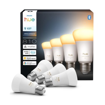 Σετ 4 τεμαχίων ρυθμιζόμενων λαμπτήρων LED Philips Hue WHITE AMBIANCE E27/6W/230V 1000-20000K