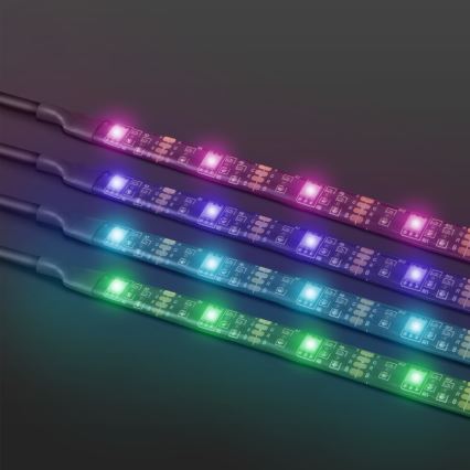 ΣΕΤ 4x LED RGB Dimmable ταινίες 2x37cm 2x70cm LED/2,66/5,04W/5V IP65 + τηλεχειριστήριο