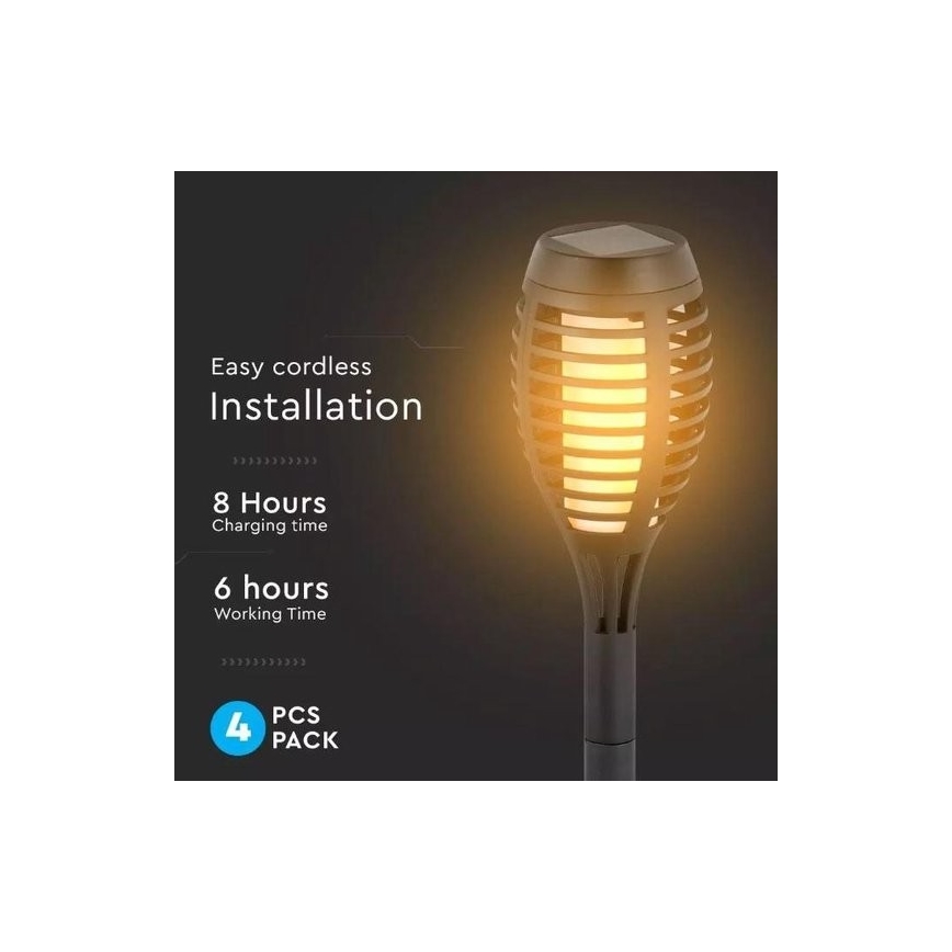 ΣΕΤ 4x Ηλιακή λάμπα LED 4xLED/3,6V 1xAAA IP44 100 mAh