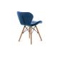 ΣΕΤ 4x Καρέκλα τραπεζαρίας TRIGO 74x48 cm σκούρο μπλε/οξιά