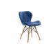 ΣΕΤ 4x Καρέκλα τραπεζαρίας TRIGO 74x48 cm σκούρο μπλε/οξιά