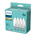 ΣΕΤ 4x Λαμπτήρας LED Philips B35 E14/5W/230V 2700K