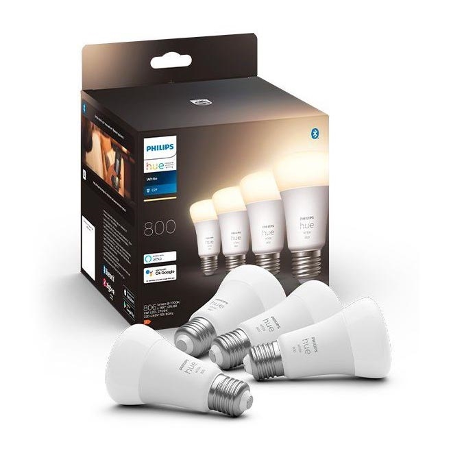 ΣΕΤ 4x λαμπτήρες LED Dimmable Philips Hue WHITE A60 E27/9W/230V 2700K