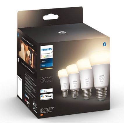 ΣΕΤ 4x λαμπτήρες LED Dimmable Philips Hue WHITE A60 E27/9W/230V 2700K