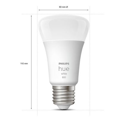 ΣΕΤ 4x λαμπτήρες LED Dimmable Philips Hue WHITE A60 E27/9W/230V 2700K