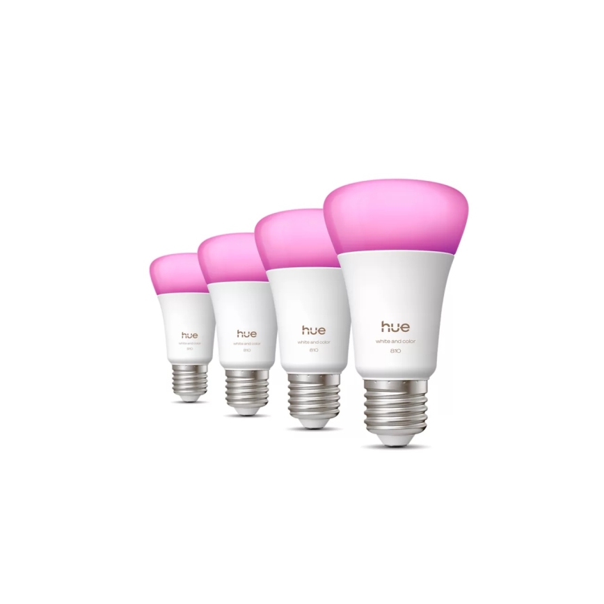 Σετ 4x Ρυθμιζόμενες LED λάμπες Philips Hue WHITE AND COLOR AMBIANCE E27/6W/230V 1000-20000K
