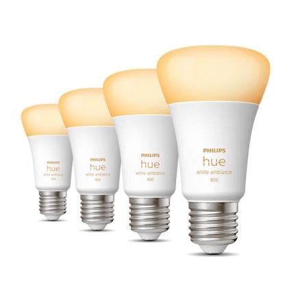 ΣΕΤ 4xLED Dimmable λαμπτήρες Philips Hue WHITE AMBIANCE E27/6W/230V 2200-6500K