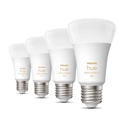 ΣΕΤ 4xLED Dimmable λαμπτήρες Philips Hue WHITE AMBIANCE E27/6W/230V 2200-6500K