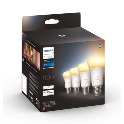 ΣΕΤ 4xLED Dimmable λαμπτήρες Philips Hue WHITE AMBIANCE E27/6W/230V 2200-6500K