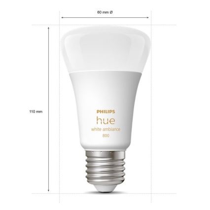 ΣΕΤ 4xLED Dimmable λαμπτήρες Philips Hue WHITE AMBIANCE E27/6W/230V 2200-6500K