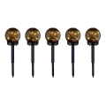 ΣΕΤ 5x Ηλιακή λάμπα LED 5xLED/0,12W/1,2V 3000K IP44 40 mAh μαύρο